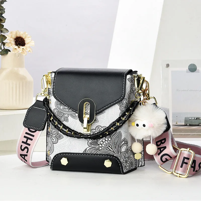 REALAIOT 2025 High sense women's messenger mobile phone bag women's 2025 new hot-selling niche portable pu versatile shoulder bag women's bag