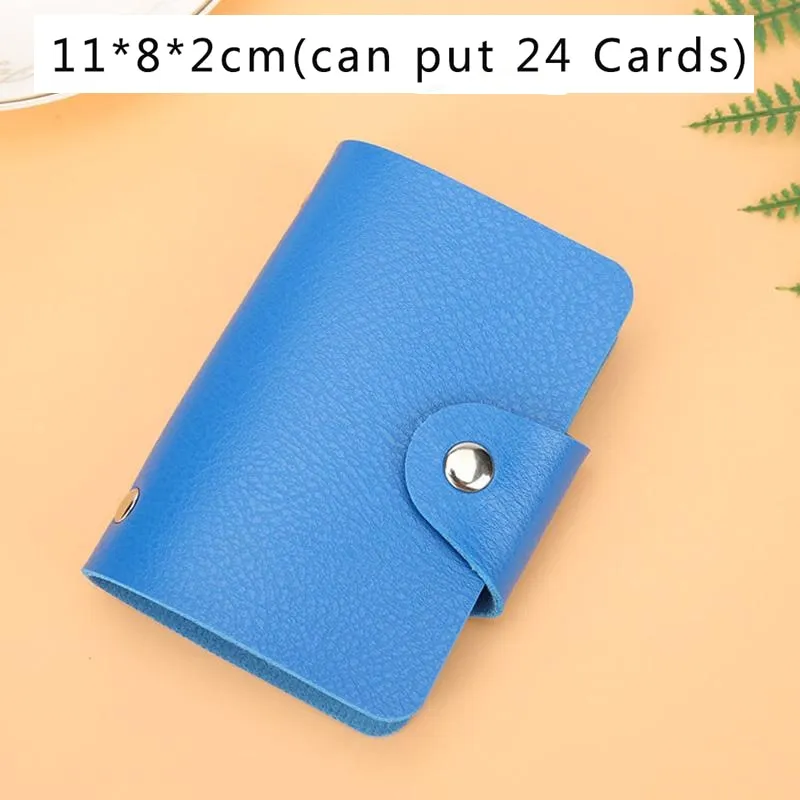 Realaiot 26 Card Slots Card Holder With Button Photocard ID Holder Photo Album Cute Cartoon Fruit Animal Print Name Card ID Holder Book