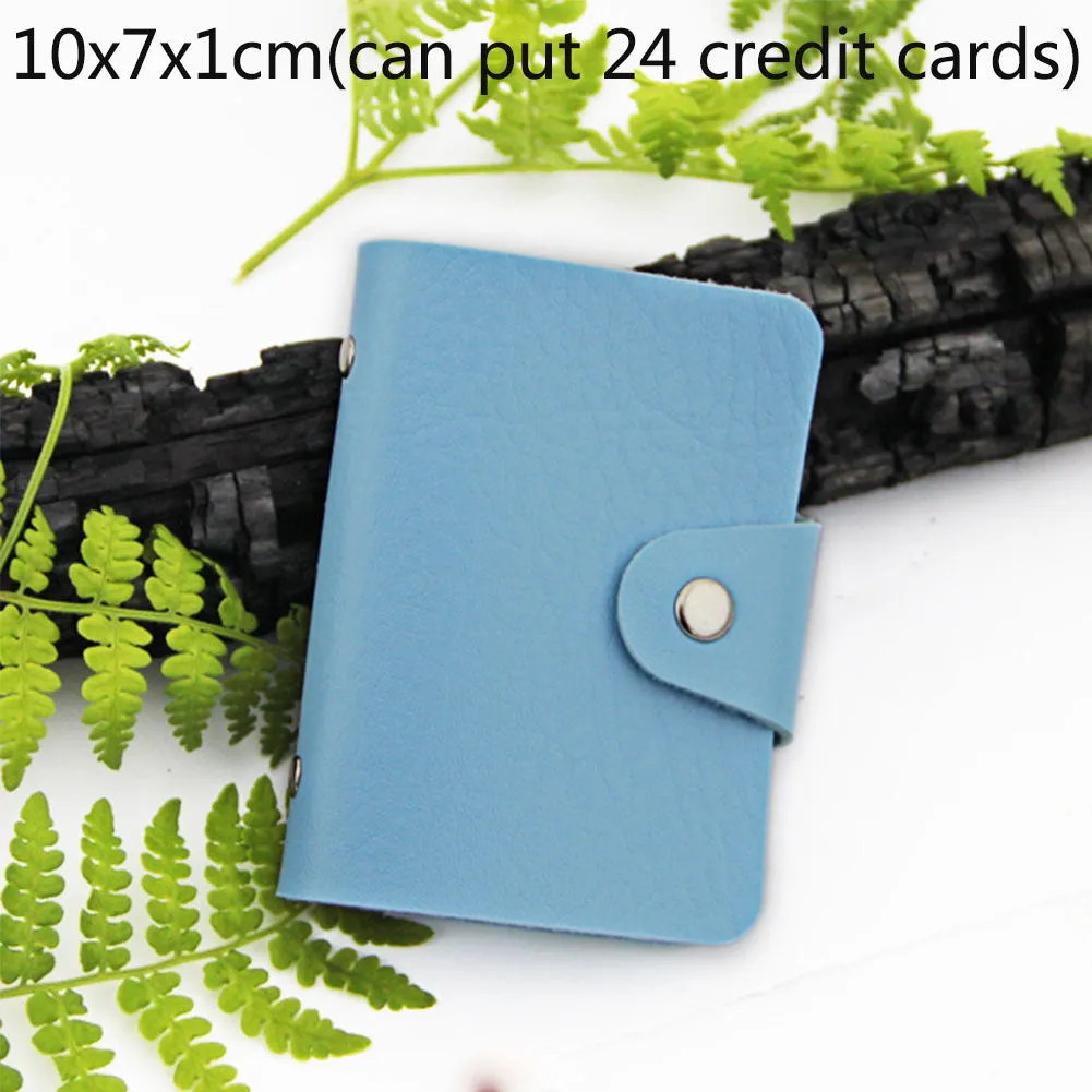 Realaiot 26 Card Slots Card Holder With Button Photocard ID Holder Photo Album Cute Cartoon Fruit Animal Print Name Card ID Holder Book