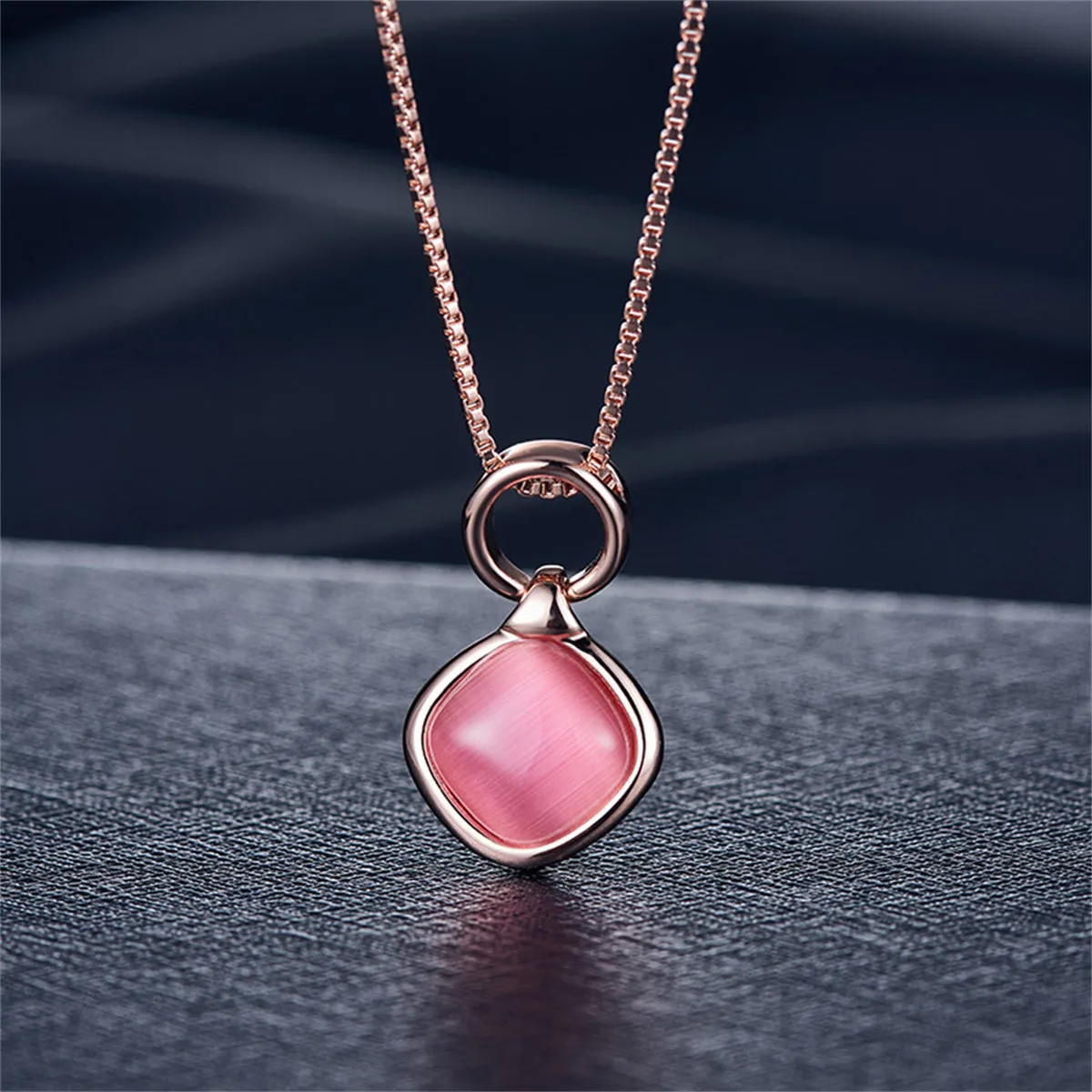 Red & 18K Rose Gold-Plated Pendant Necklace & Drop Earrings