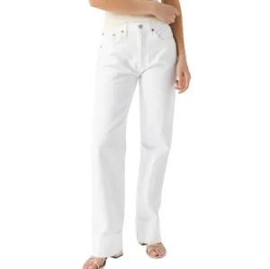 Re/Done Jeans Women's 27 White Denim Straight 90s High Rise Loose Button Fly