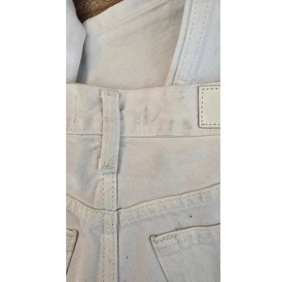 Re/Done Jeans Women's 27 White Denim Straight 90s High Rise Loose Button Fly
