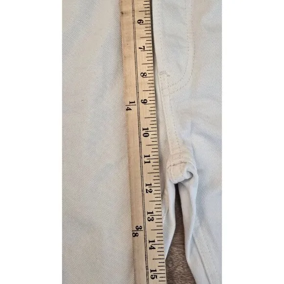 Re/Done Jeans Women's 27 White Denim Straight 90s High Rise Loose Button Fly