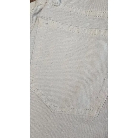 Re/Done Jeans Women's 27 White Denim Straight 90s High Rise Loose Button Fly