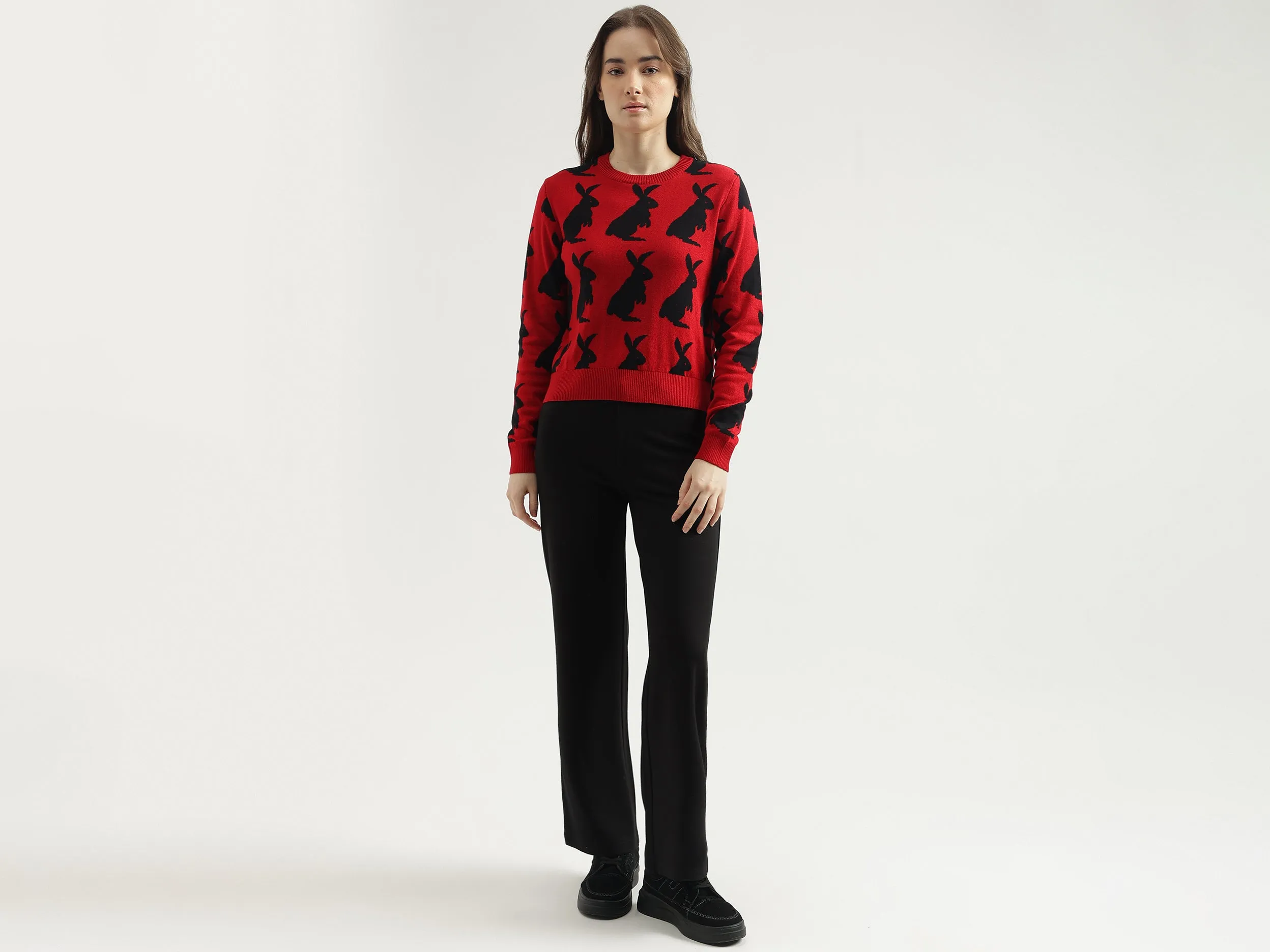 Regular Fit Solid Women's Trousers