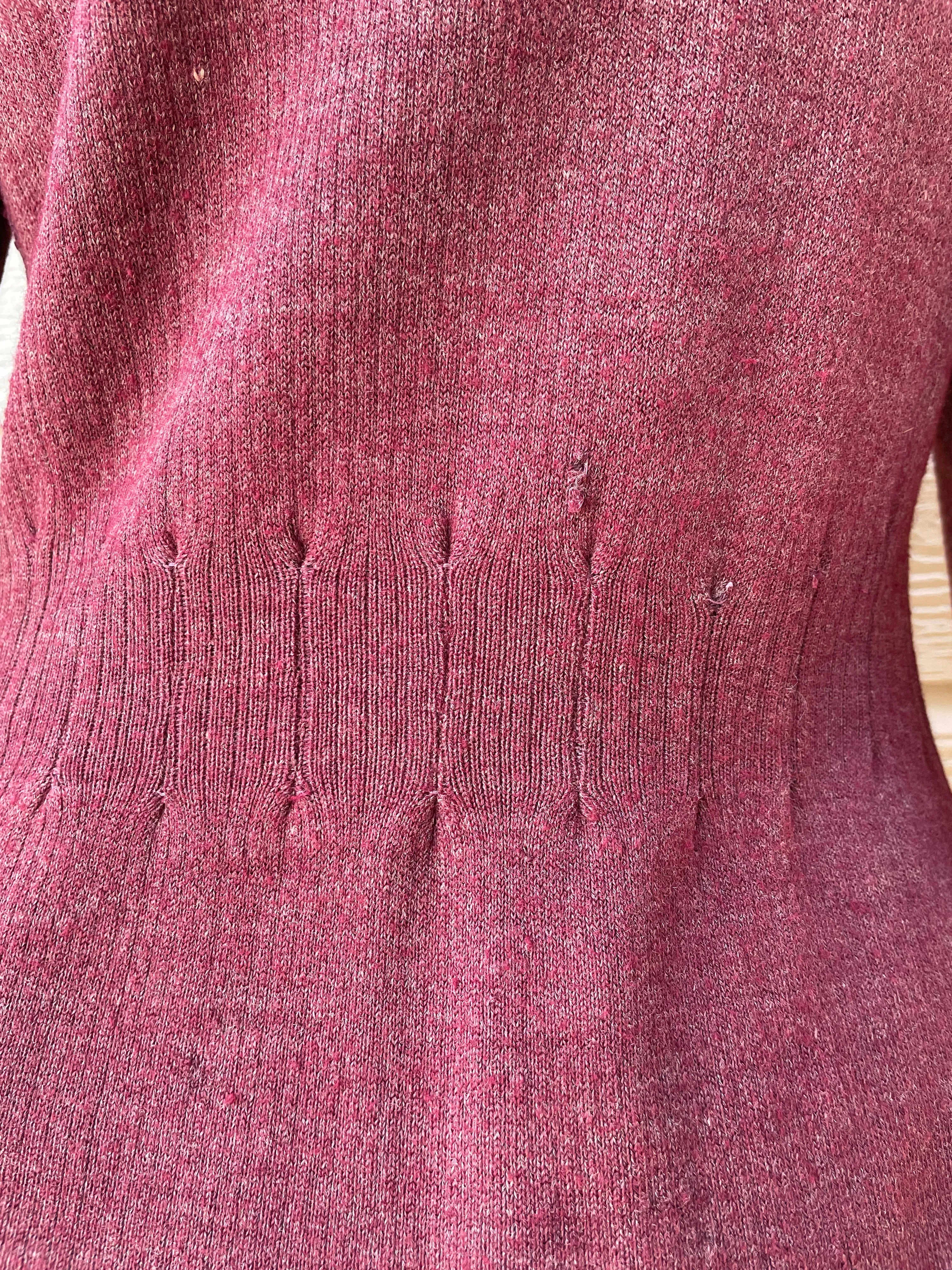 RESERVED- 1920s/1930s Maroon Knit Button Front Cardigan