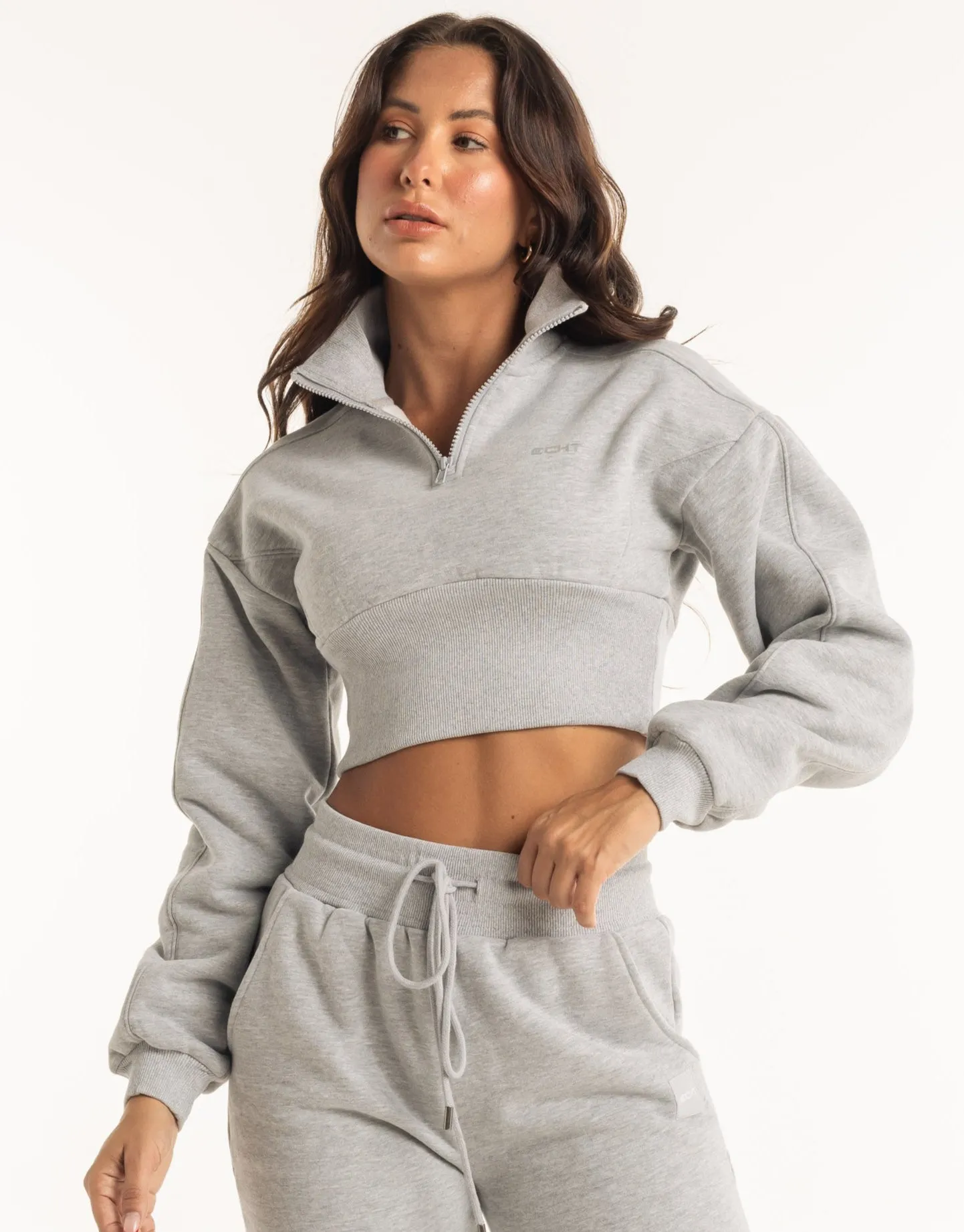 Revere 1/4 Zip Crewneck Sweater - Heather Grey