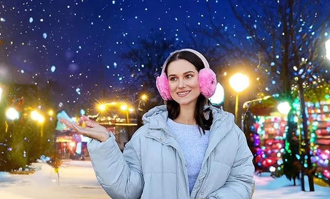 Rhinestone Adjustable Fuzzy Ear Muffs by Funky Junque