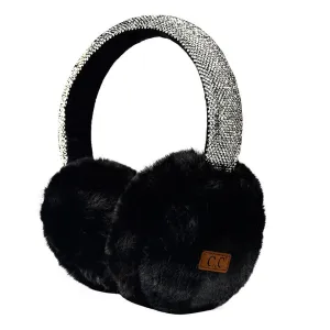 Rhinestone Adjustable Fuzzy Ear Muffs by Funky Junque