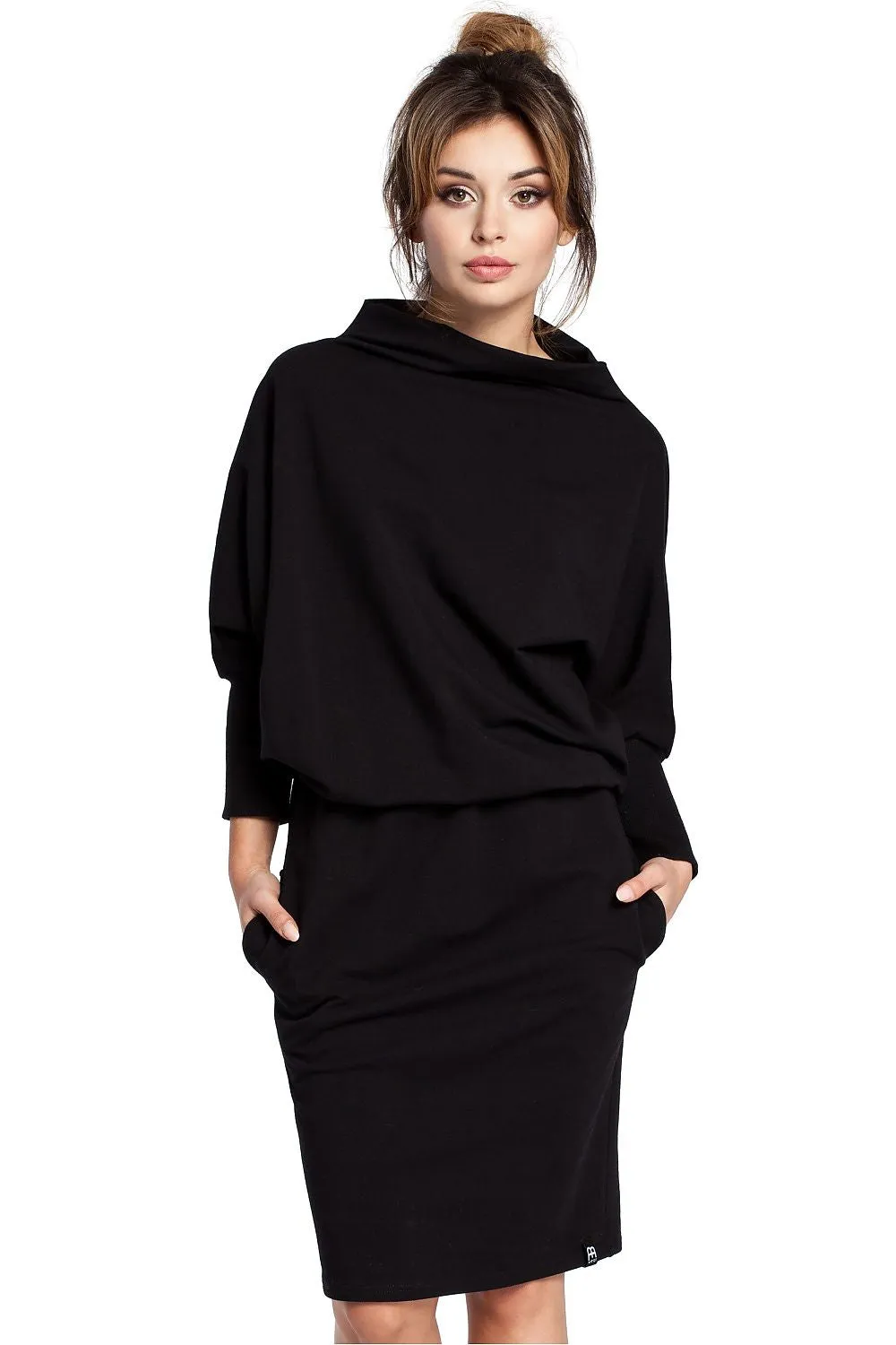Ribbed Kimono Dress with Pockets