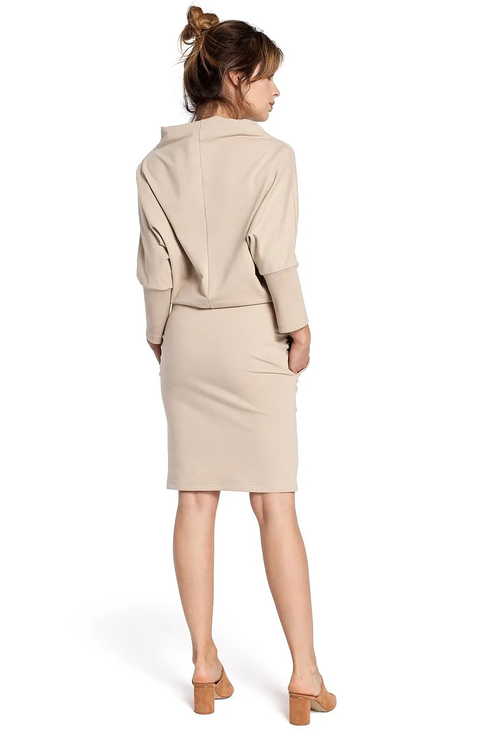 Ribbed Kimono Dress with Pockets