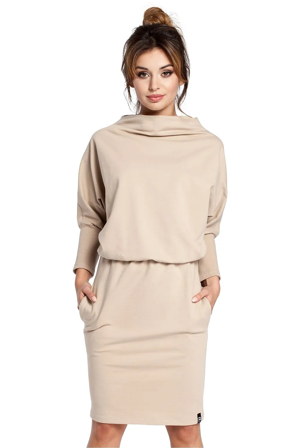 Ribbed Kimono Dress with Pockets