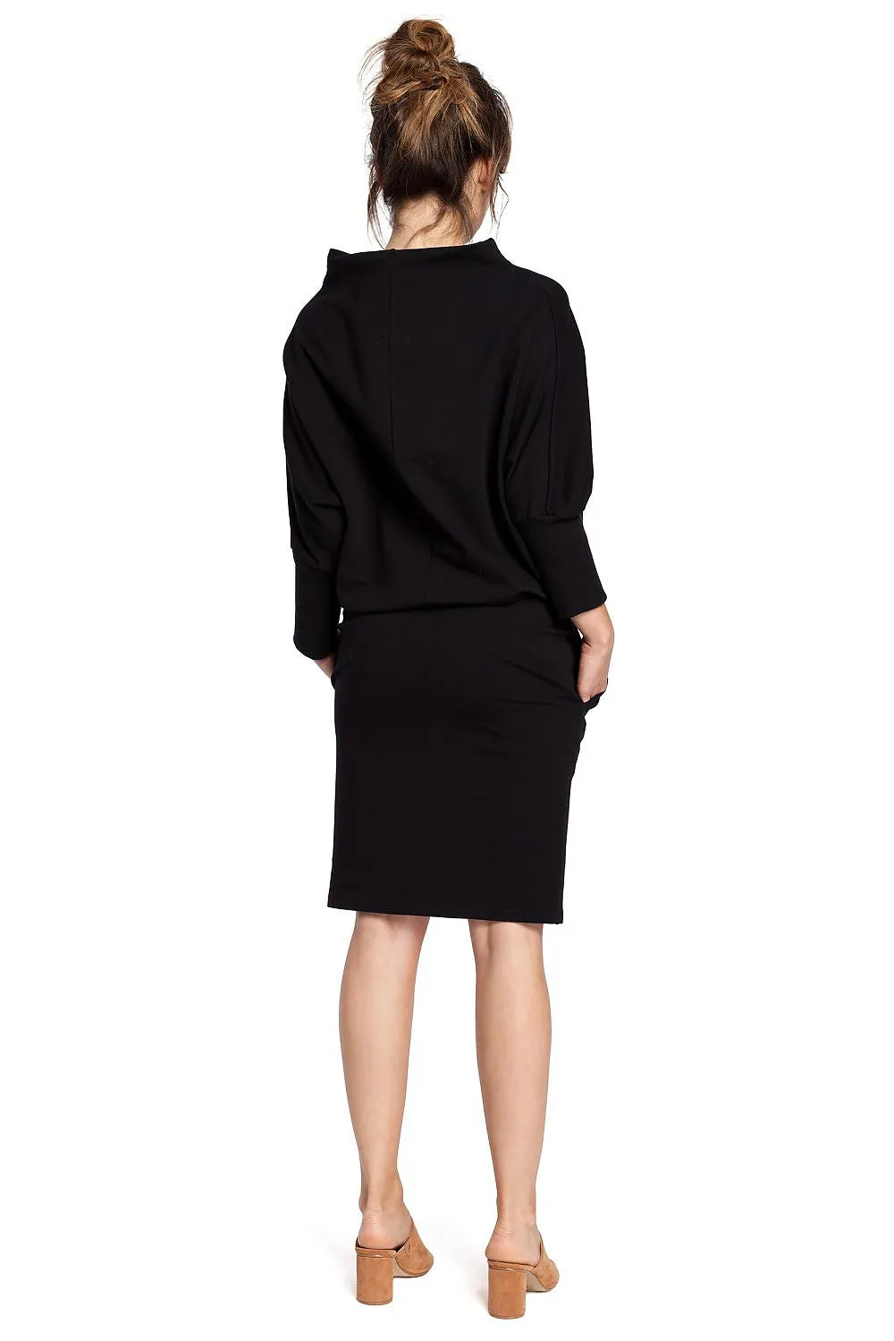 Ribbed Kimono Dress with Pockets