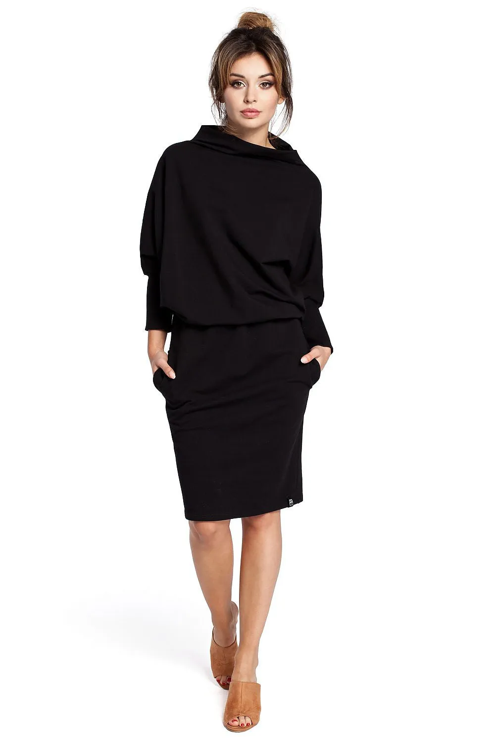 Ribbed Kimono Dress with Pockets
