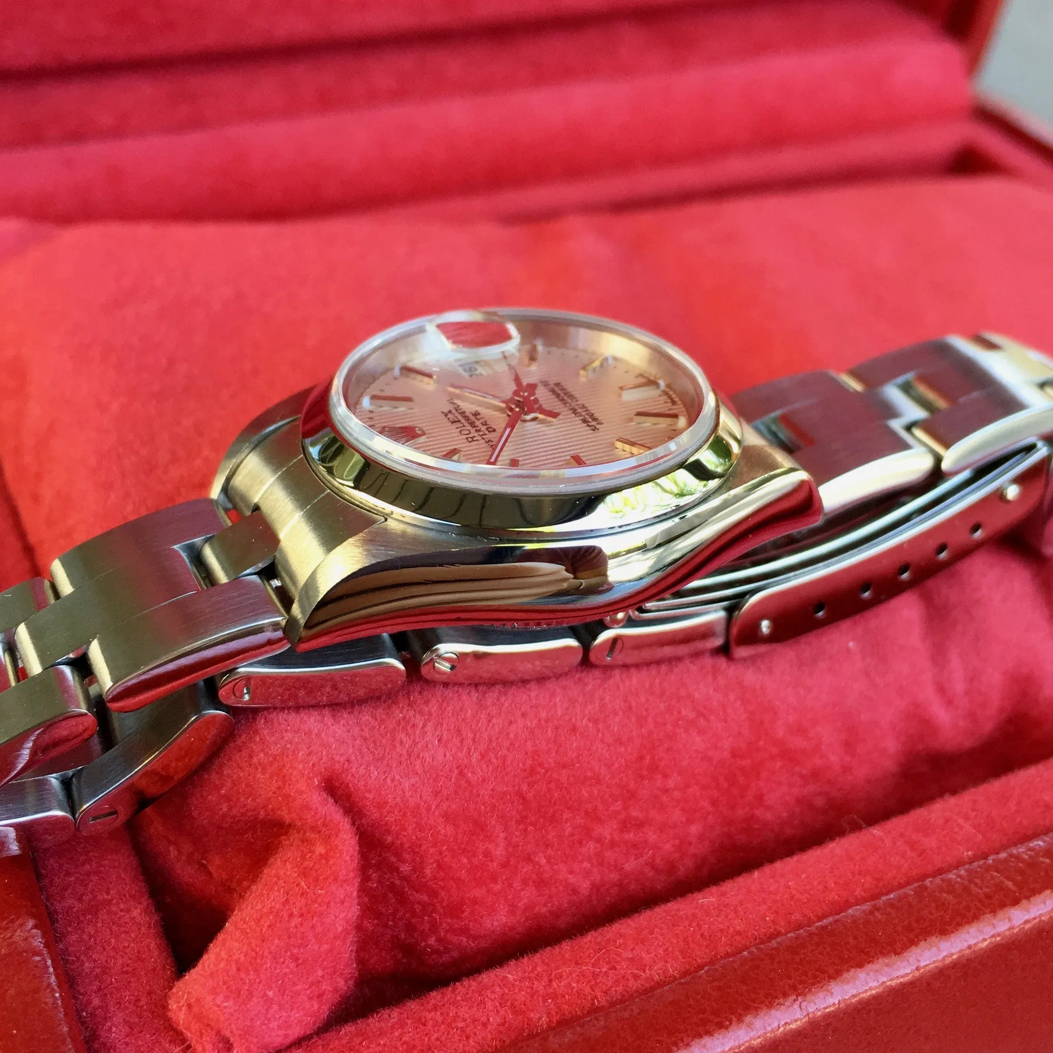 Rolex Date 79160 Silver Tapestry Automatic Stainless Steel Wristwatch Box Papers