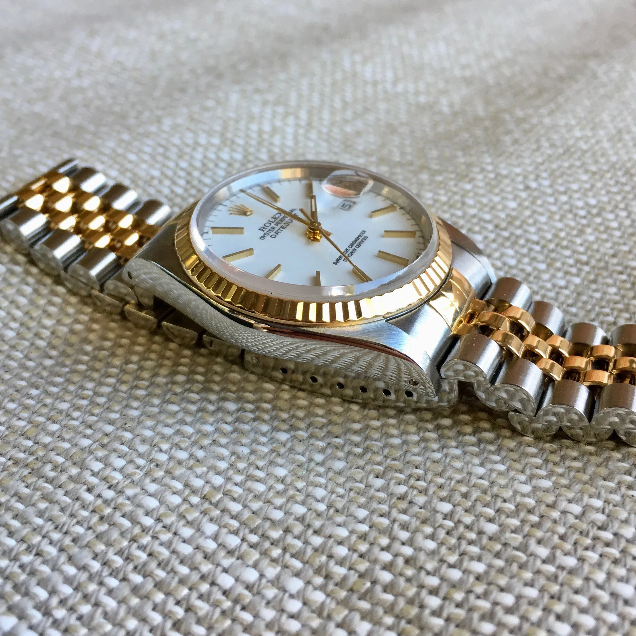 Rolex Datejust 16233 White Stick Two Tone Cal. 3135 "S" 1993 Serial Watch