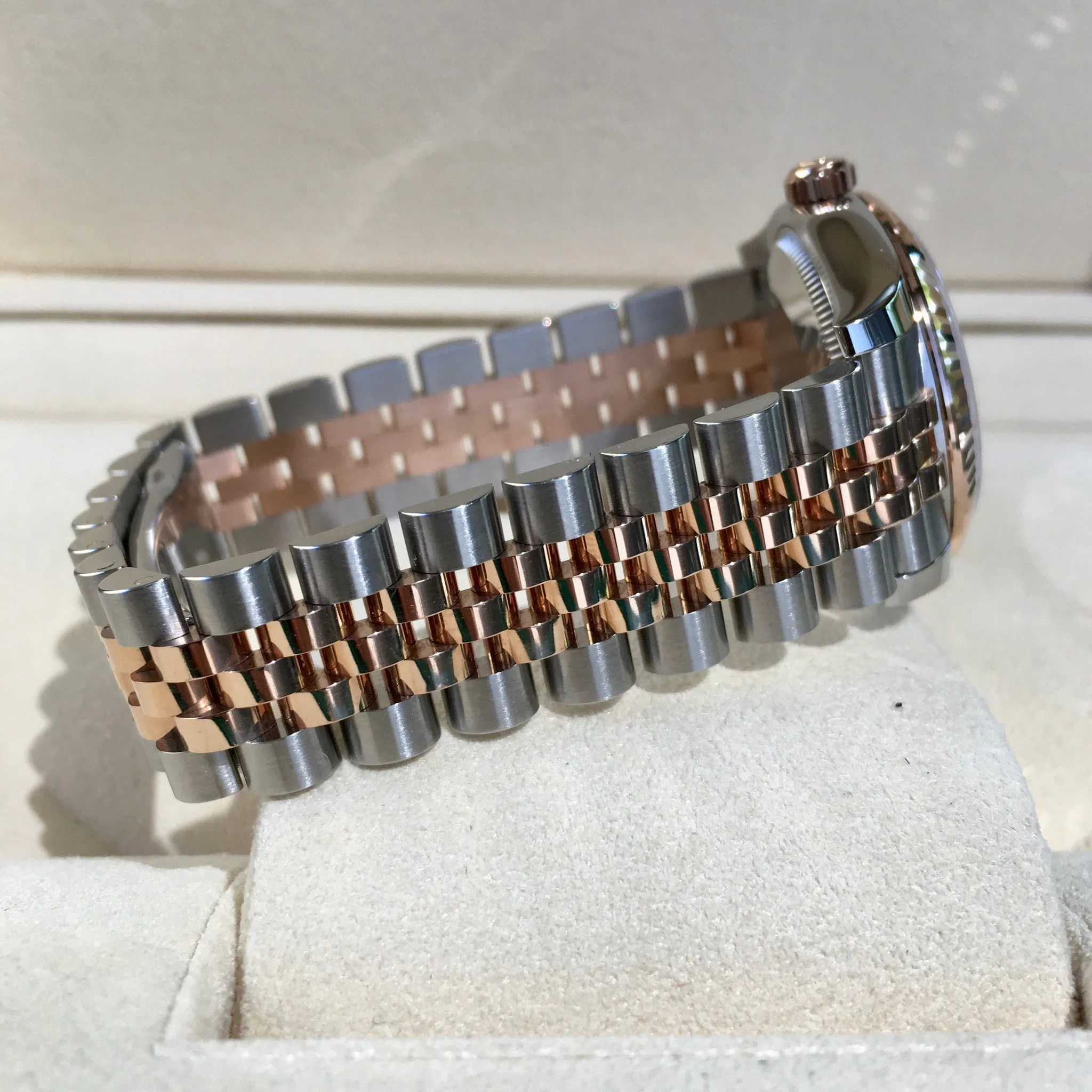 Rolex Datejust 178271 MOP Diamond Dial 31mm Midsize Steel Rose Gold Wristwatch Box Papers