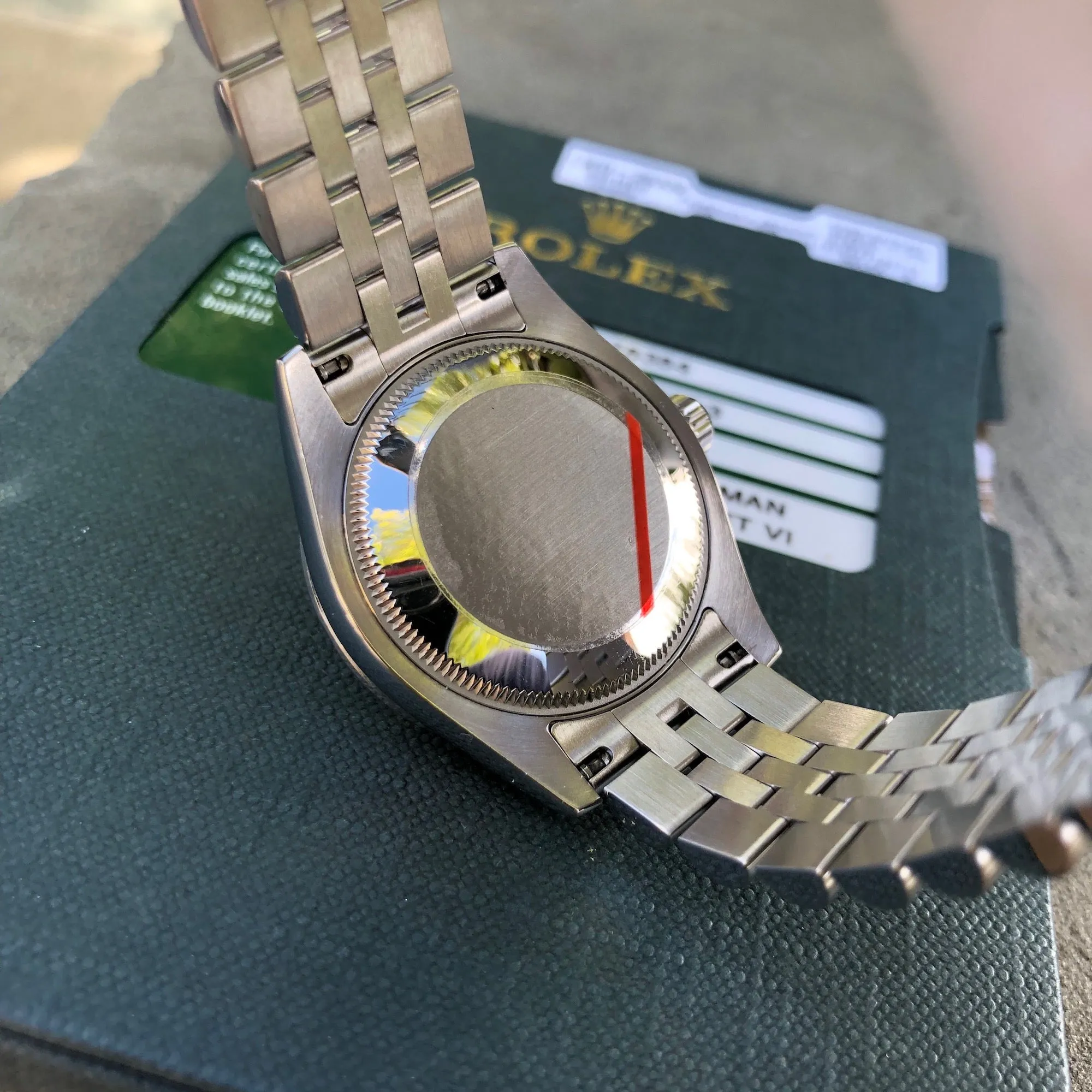 Rolex Datejust 178384 31mm Midsize Bronze Roman Pave Diamond Bezel Set VI Steel Jubilee Wristwatch Box Papers