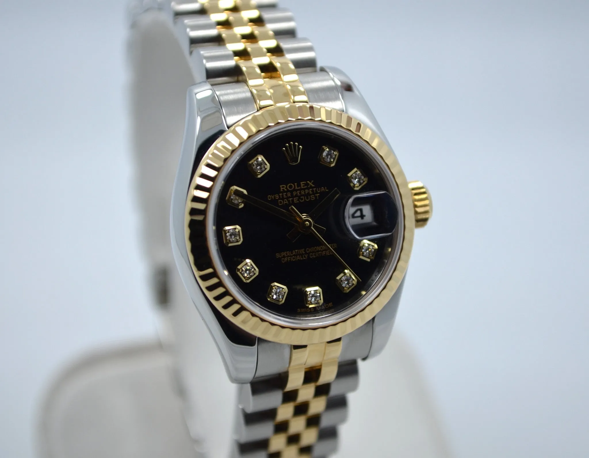 Rolex Datejust 179173 Ladies Diamond Dial Two Tone Steel Gold Random Serial Wristwatch