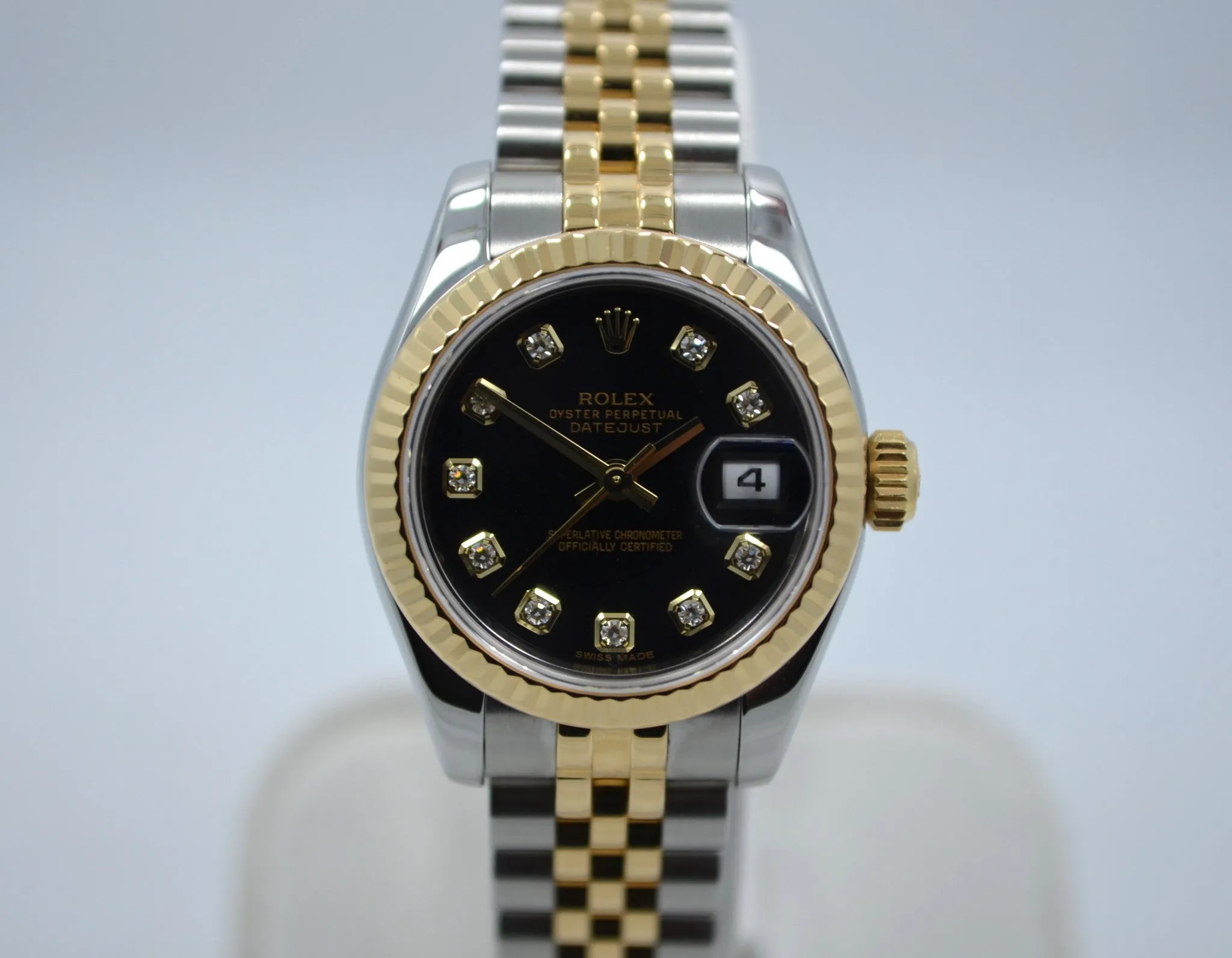 Rolex Datejust 179173 Ladies Diamond Dial Two Tone Steel Gold Random Serial Wristwatch