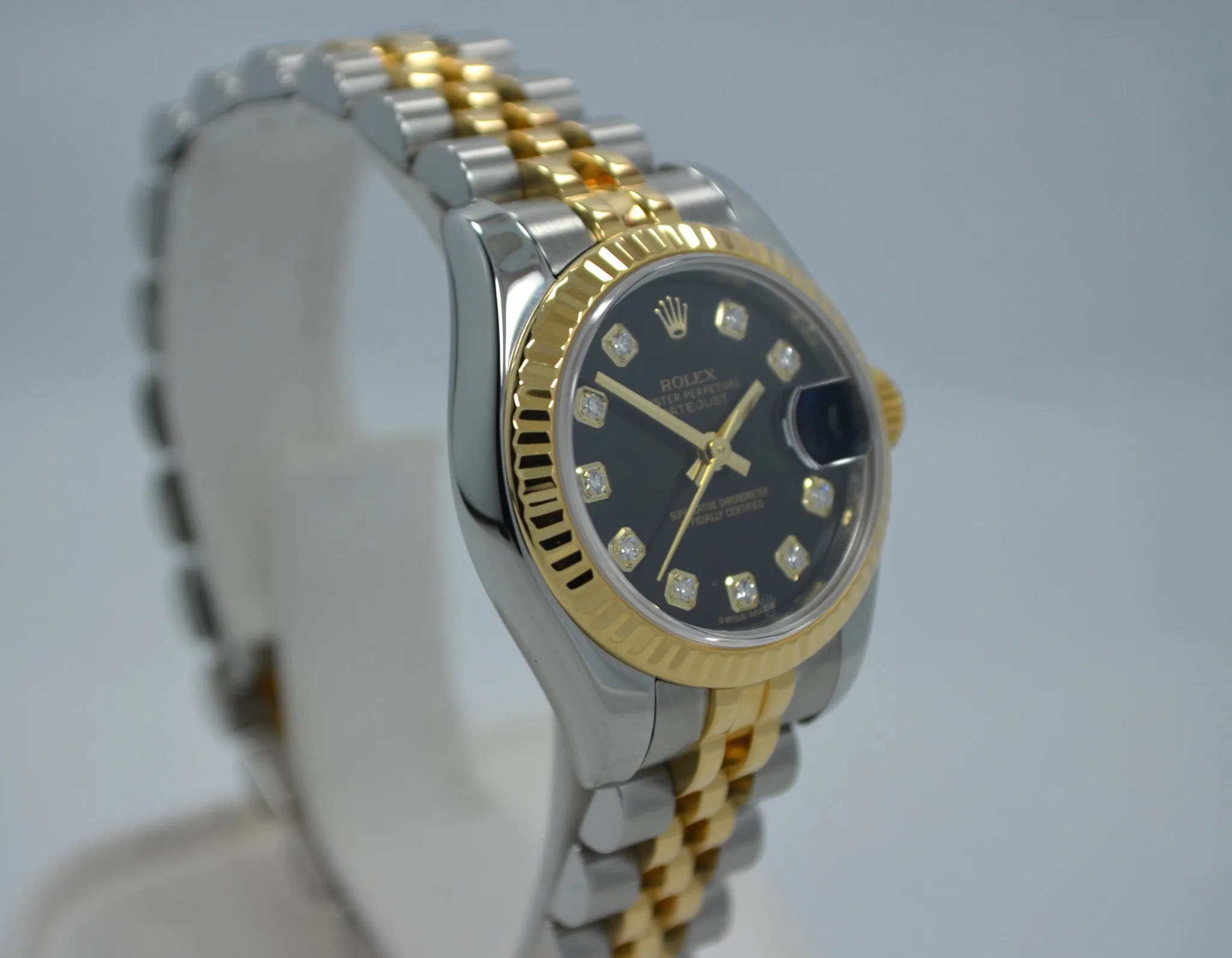 Rolex Datejust 179173 Ladies Diamond Dial Two Tone Steel Gold Random Serial Wristwatch