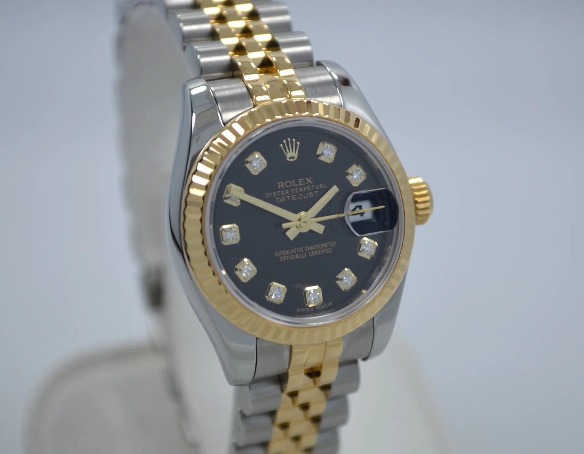 Rolex Datejust 179173 Ladies Diamond Dial Two Tone Steel Gold Random Serial Wristwatch