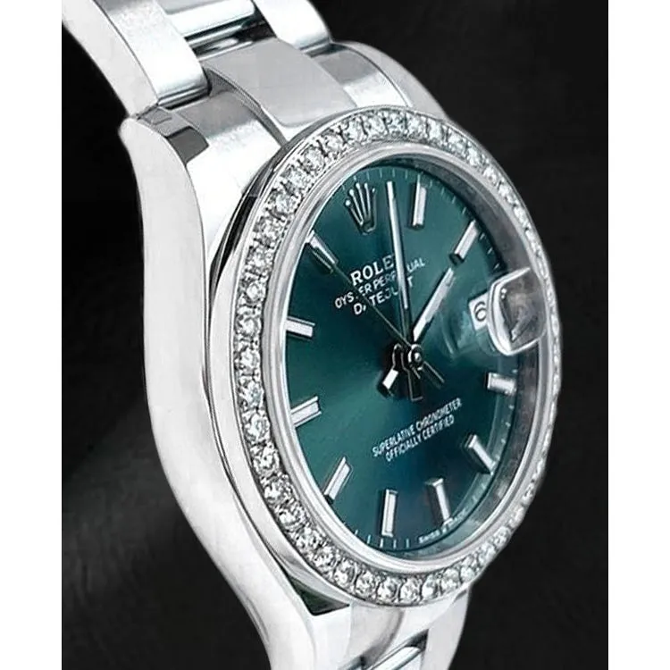 Rolex Datejust 31 Diamond Mint Green Stainless Steel Women's Watch