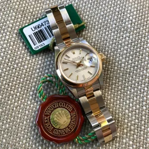 Rolex Datejust 69163 Silver Two Tone Oyster Steel Gold Ladies Wristwatch Box & Papers