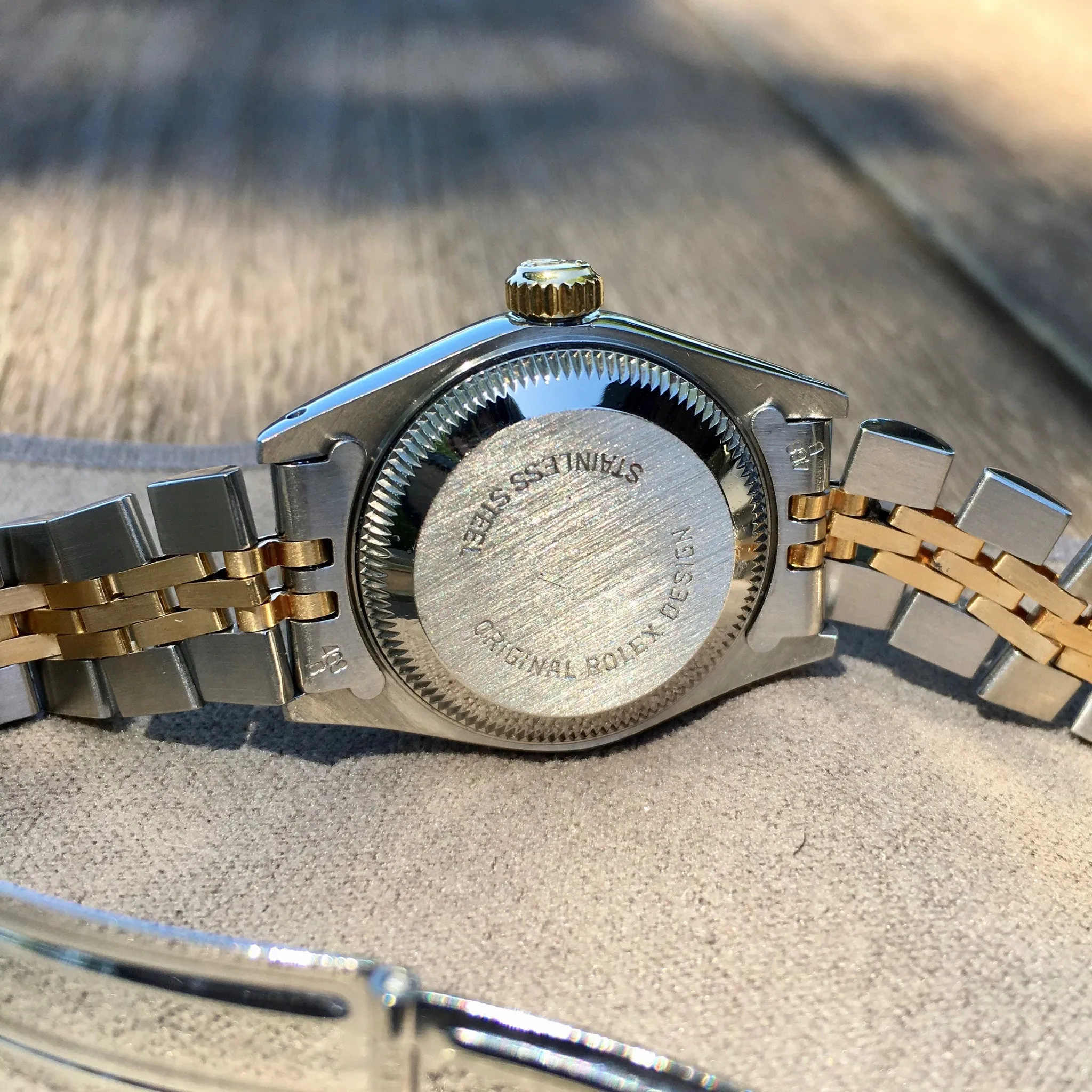 Rolex Datejust 69173 Blue Dial Ladies Two Tone Steel Gold Jubilee Wristwatch 1986