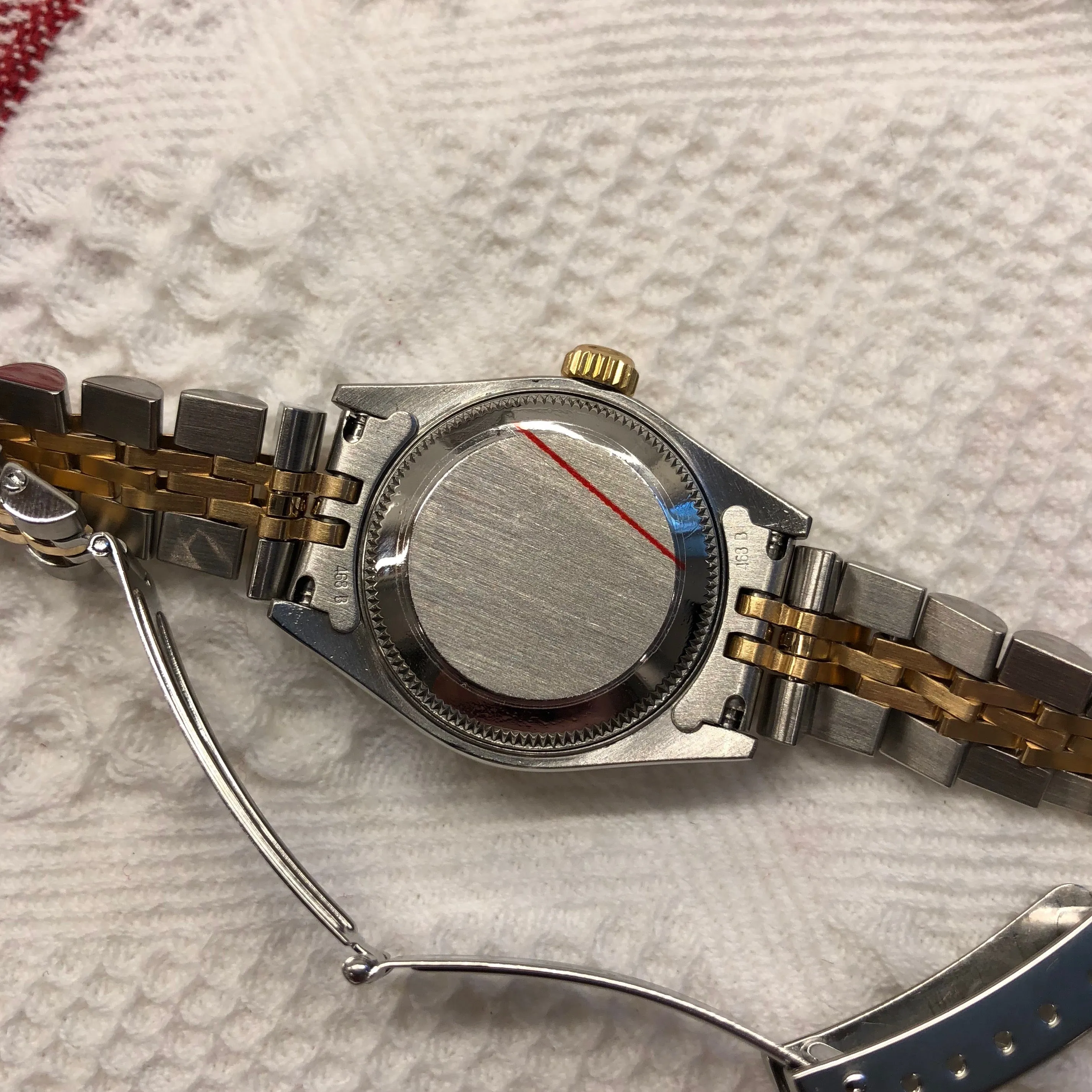 Rolex Datejust 69173 Ladies Two Tone Champagne Diamond Dial Steel 18K Wristwatch Circa 1995