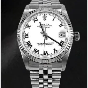 Rolex Datejust White Roman Dial Stainless Steel Women's Watch