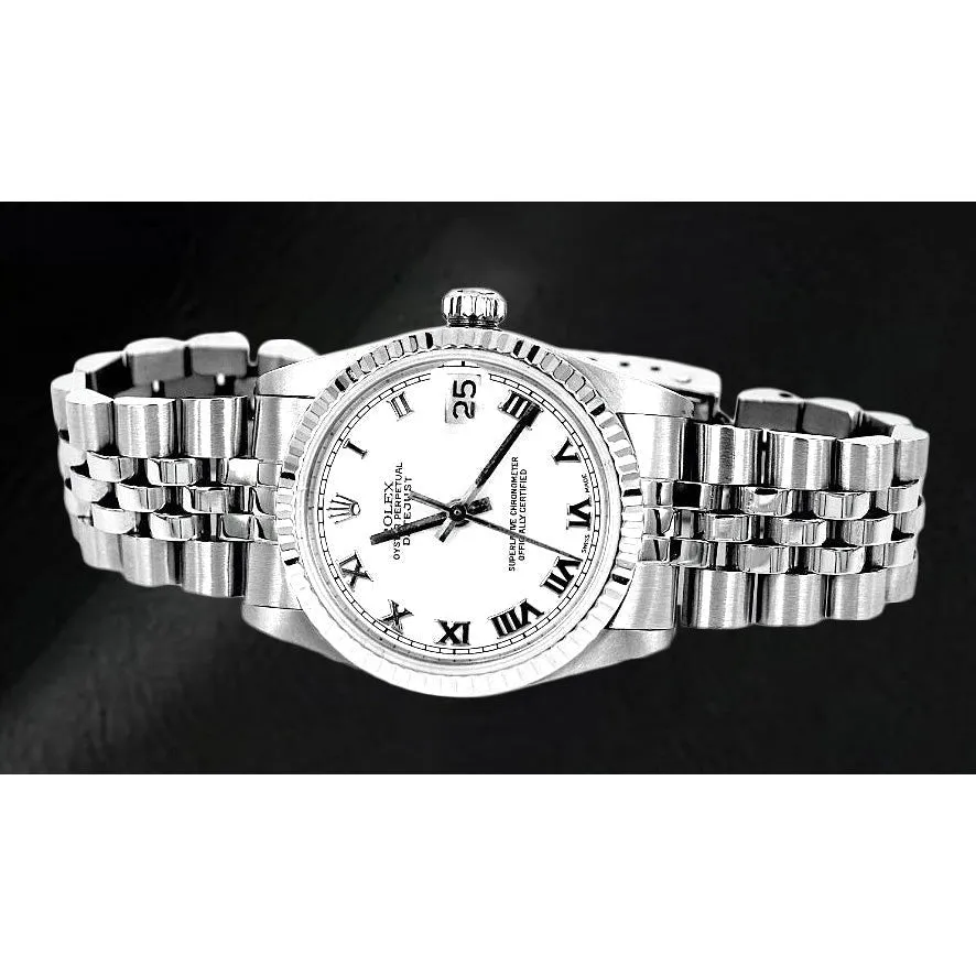 Rolex Datejust White Roman Dial Stainless Steel Women's Watch
