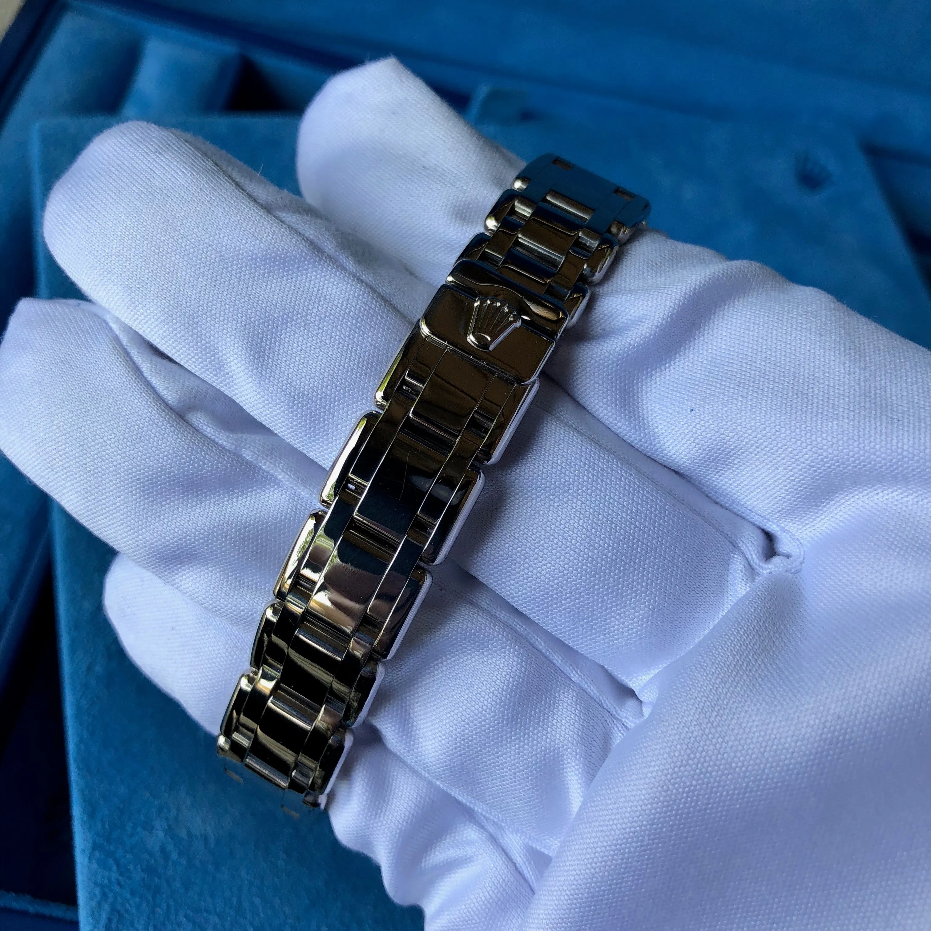 Rolex Pearlmaster 80299 Silver Jubilee Diamond Dial Bezel 18K White Gold Ladies Wristwatch Box & Papers