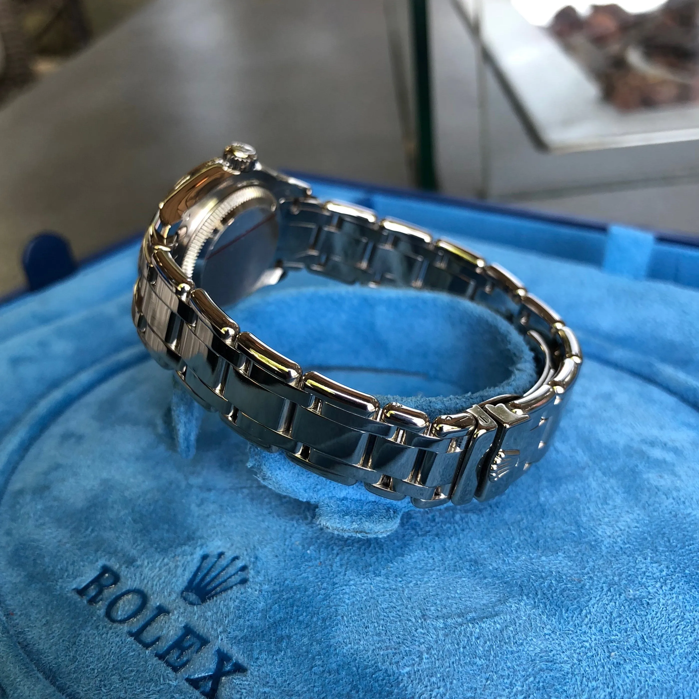 Rolex Pearlmaster 80299 Silver Jubilee Diamond Dial Bezel 18K White Gold Ladies Wristwatch Box & Papers