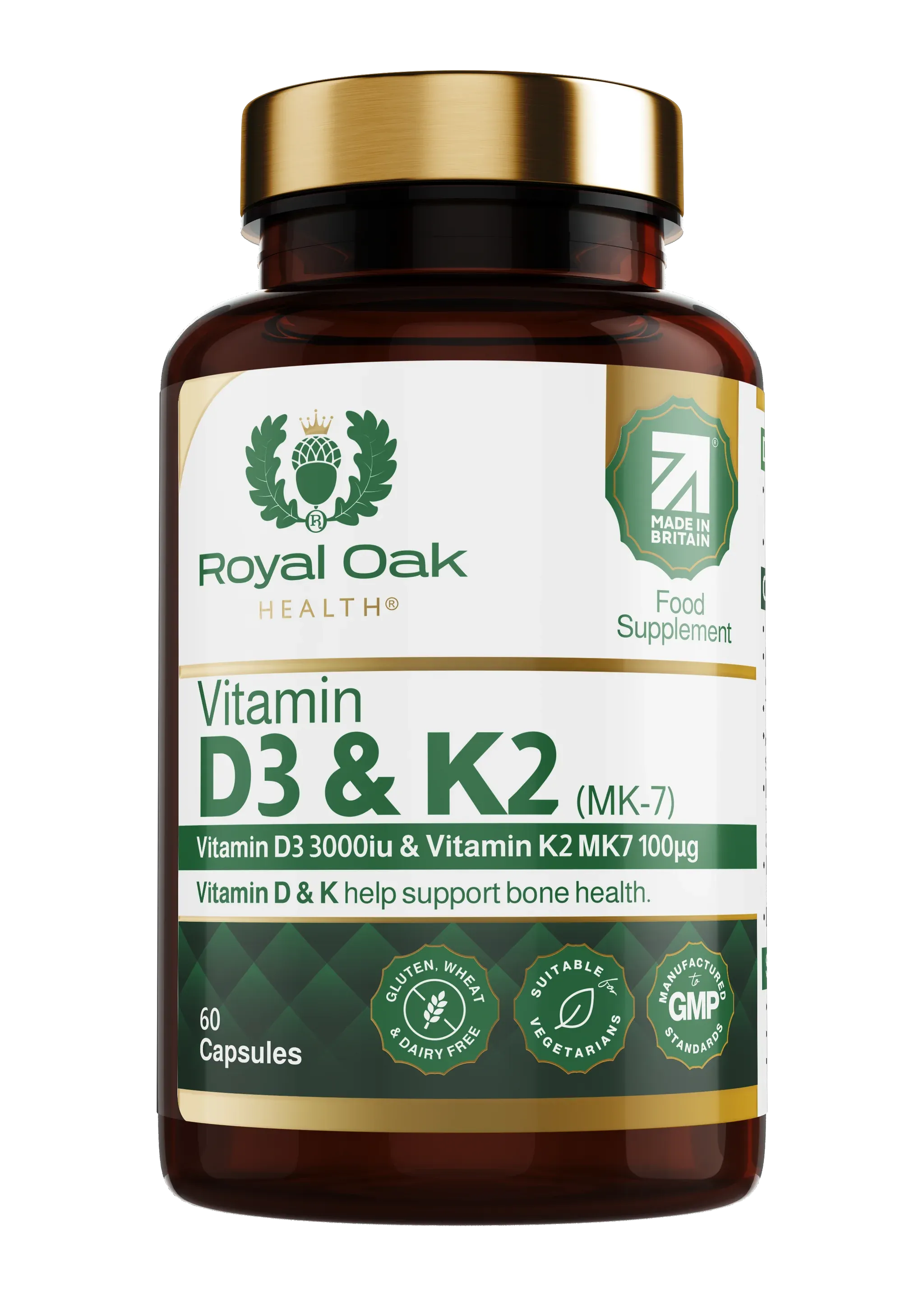 Royal oak Vitamin D3(3000iu) with Vitamin K2(mk7)