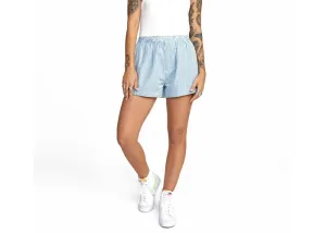 RVCA Seersucker Sawyer Elastic Waist Women's Shorts Snorkel Blue