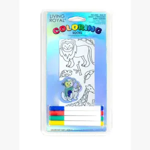 Safari animals DIY coloring kit  ankle socks
