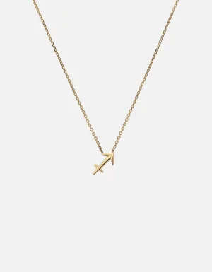 Sagittarius Astro Pendant Necklace, 14k Gold