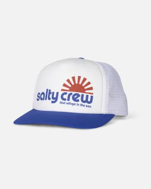 Salty Crew Womens Fun In The Sun Trucker Hat - Off White/Bold Blue