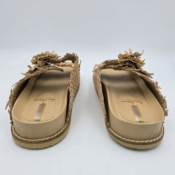 Sam Edelman Oaklyn Slide Sandals With Embelished Buckles, Women's 5M, Natural