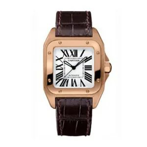 Santos 100 Rose Gold Alligator