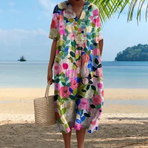Sarah - Colorful Floral Summer Dress