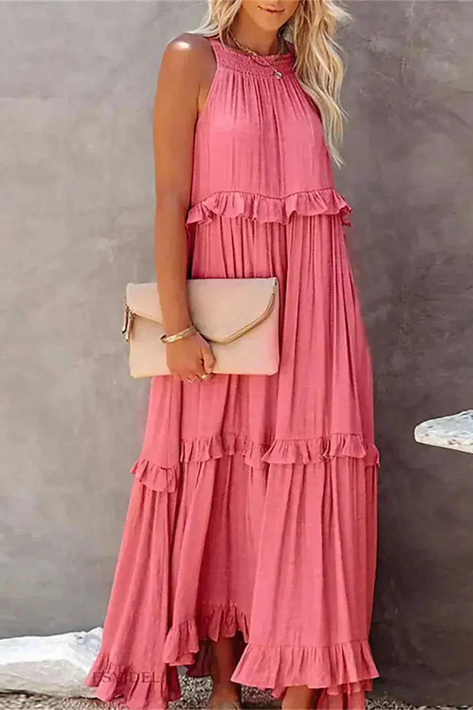 Sarah | Halter Ruffle Maxi Dress (Almost sold out)