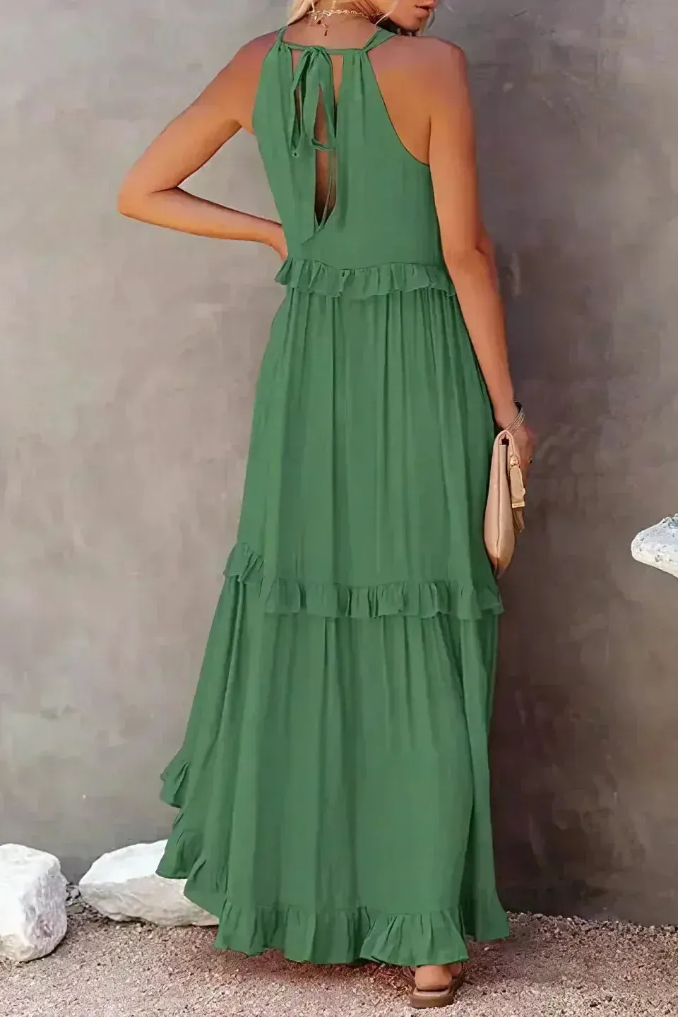Sarah | Halter Ruffle Maxi Dress (Almost sold out)