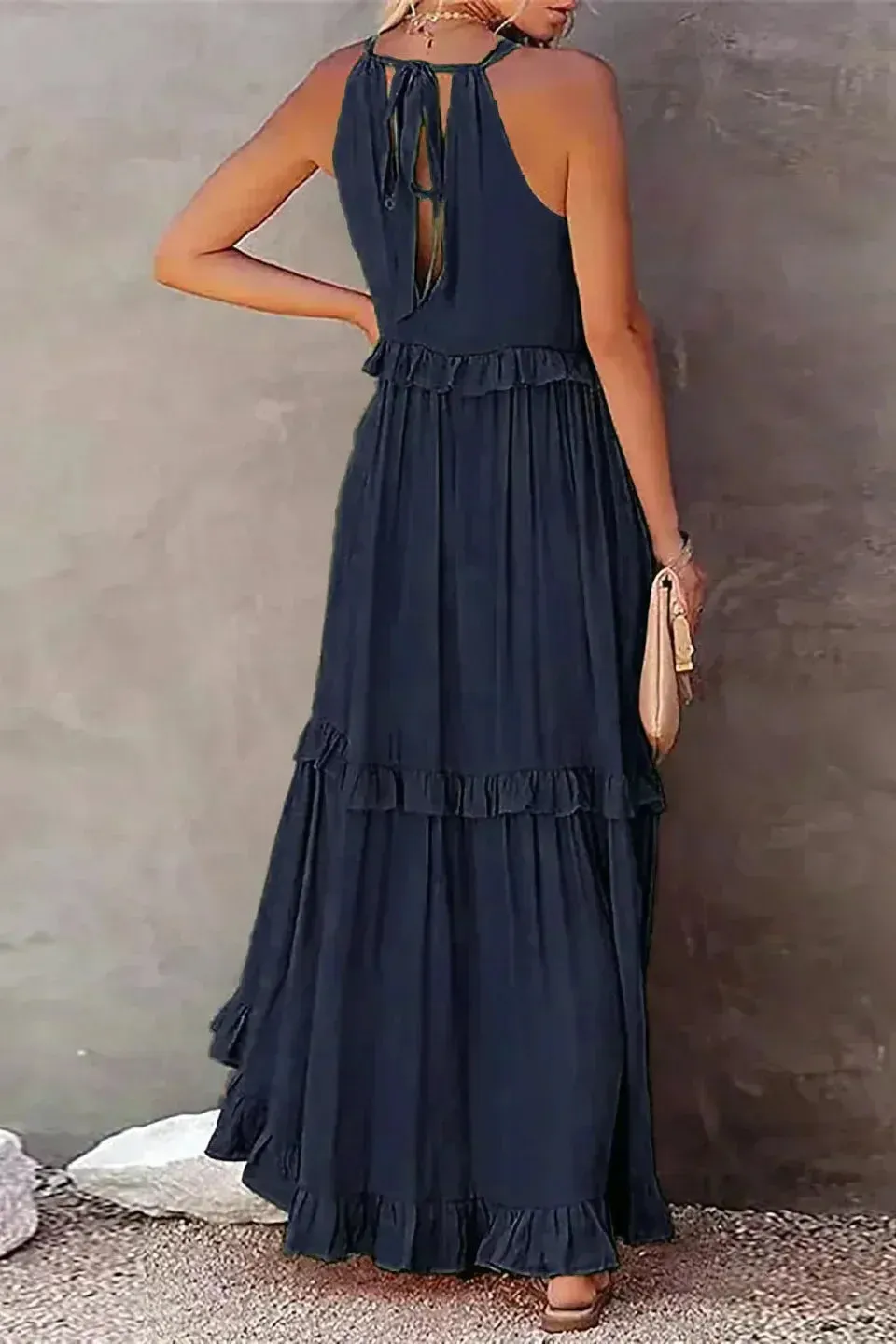 Sarah | Halter Ruffle Maxi Dress (Almost sold out)