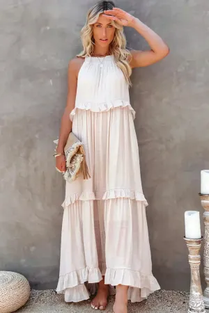 Sarah | Halter Ruffle Maxi Dress (Almost sold out)