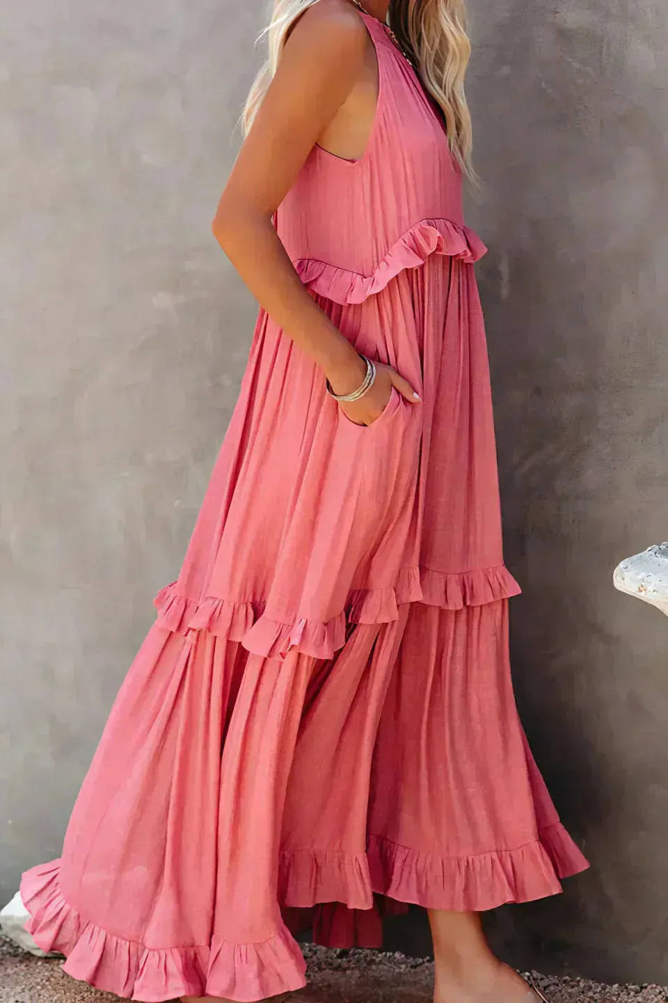 Sarah | Halter Ruffle Maxi Dress (Almost sold out)