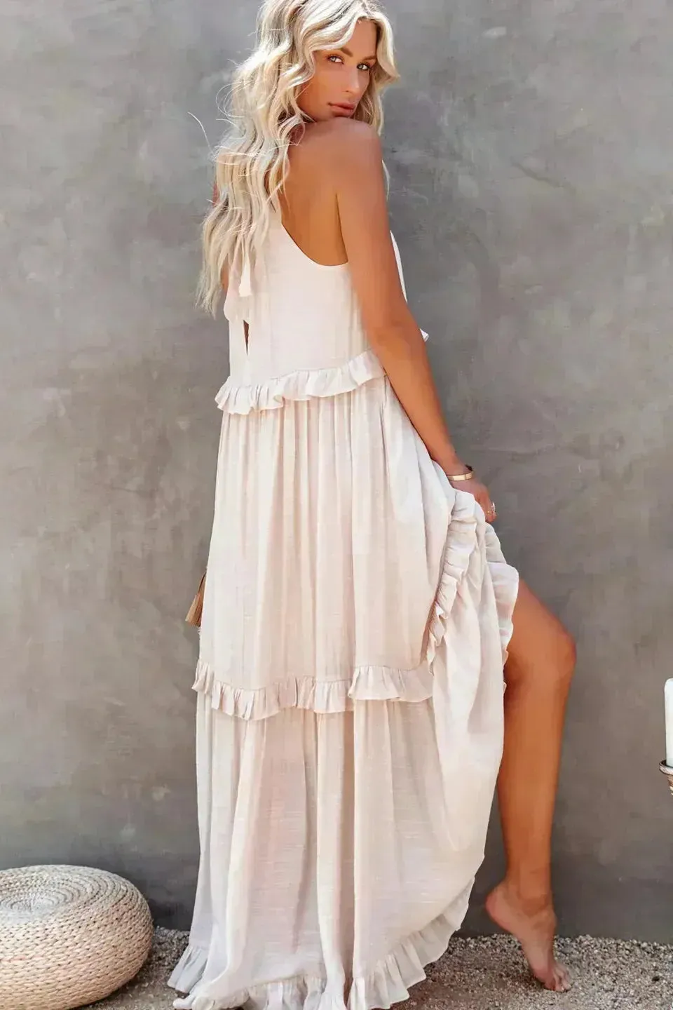 Sarah | Halter Ruffle Maxi Dress (Almost sold out)