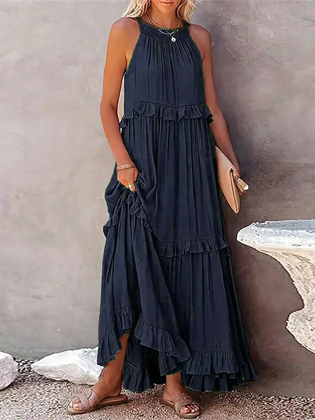 Sarah | Maxy Ruffle Halter Dress (Almost sold out)