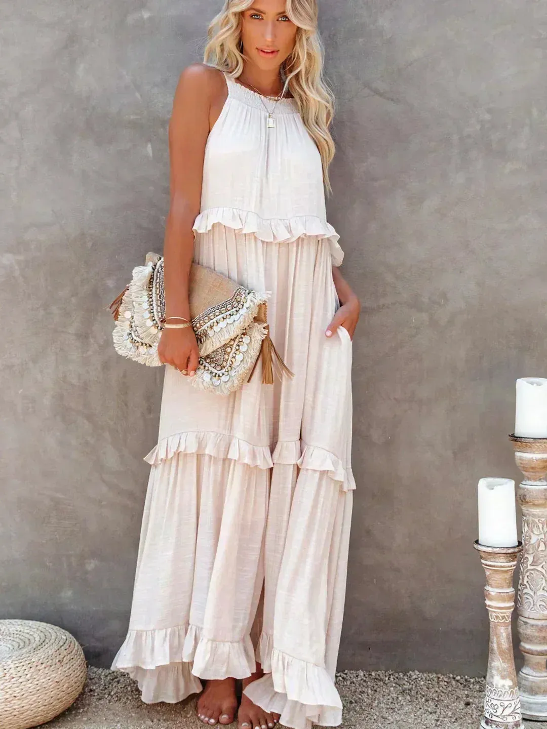 Sarah | Maxy Ruffle Halter Dress (Almost sold out)